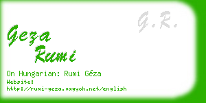 geza rumi business card