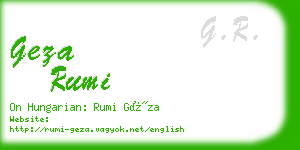 geza rumi business card